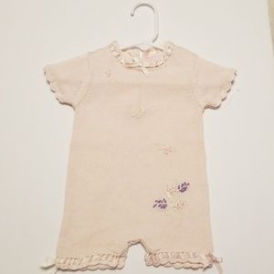 Little Newcomers Pink one piece with ribbon